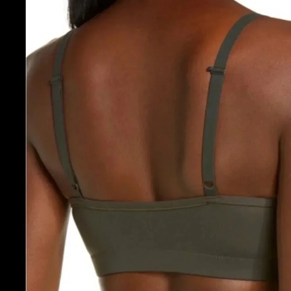 NATORI UNLINED CONVERTIBLE BRALETTE WITH LIGHT SUPPORT DARK GREY SIZE XL